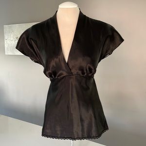 (2/$20) La Vie en Rose Black Tie Back/Lace Upper Back - M